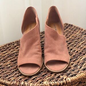 Lucky Brand Women's Brown Peep Toe Mules